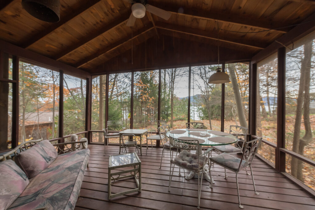 The screened porch in autumn